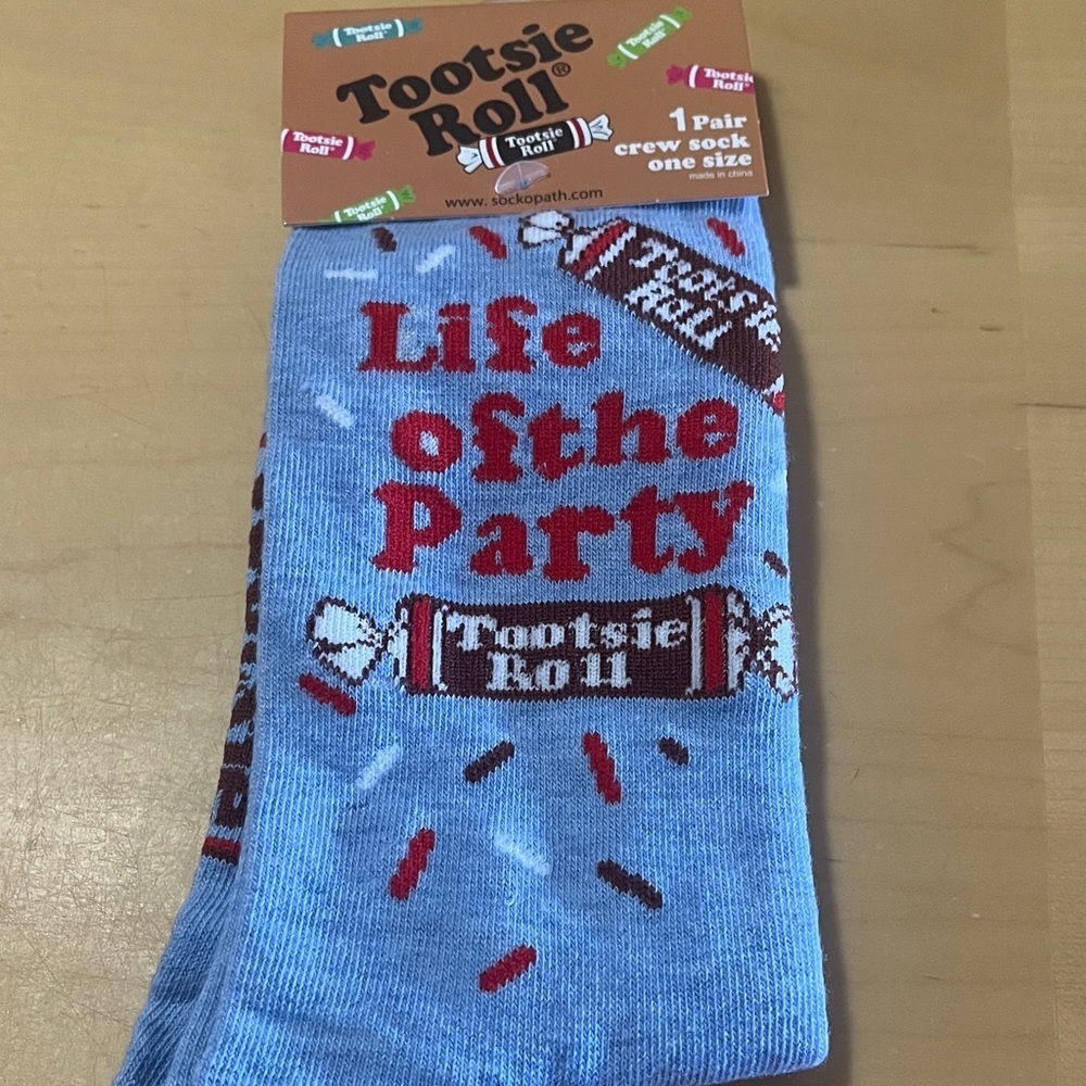 Tootsie Roll Blue Crew Socks